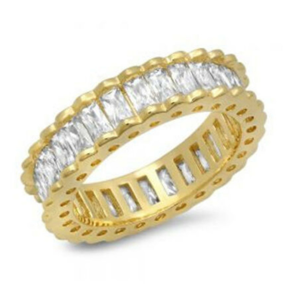 NWT ring baguette CZ stone white or yellow - Picture 3 of 8